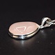 BLB 066 SS Rose Quartz 23x28mm Pear-Shaped Cabochon Bezel Set Pendant