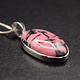 SS Rhodonite Oval 26x15mm Open Back Bezel Set Pendant With Box Chain Necklace, 18"