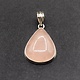 BLB 066 SS Rose Quartz 23x28mm Pear-Shaped Cabochon Bezel Set Pendant
