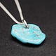 SS Turquoise Nugget 25x23mm Drilled w/Silver bail and 18" Gourmette Chain Necklace