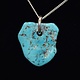 SS Turquoise Nugget 25x23mm Drilled w/Silver bail and 18" Gourmette Chain Necklace