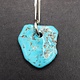 SS Turquoise Nugget 25x23mm Drilled w/Silver bail and 18" Gourmette Chain Necklace