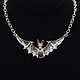 GDS 035 SS Bat with Open Wings (51mm Wingspan) 3mm Rolo Chain Necklace, 18" Adjustable chain