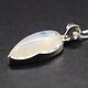 VIT 005 SS Rainbow Moonstone 24mm Pear Cab Bezel Set Necklace 18"