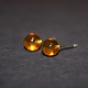 SS Amber Round Drilled Sphere 7mm Stud Earrings
