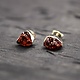 SS Garnet 10mm Freefrom Stud Earrings