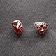 SS Garnet 10mm Freefrom Stud Earrings