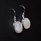 BLB 066 SS Rainbow Moonstone 13x16mm Oval Cabochon Bezel Set Dangle earrings