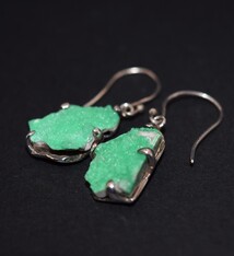 Druzy Variscite 18mm Dangle Earrings