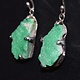 SS Druzy Variscite 18mm Prong-Set Dangle Earrings