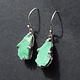 SS Druzy Variscite 18mm Prong-Set Dangle Earrings