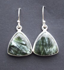 PJB Seraphinite 15mm Triangular Dangle Earrings