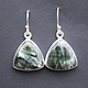 PJB SS Seraphinite 15mm Triangular Dangle Earrings