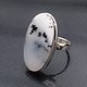 SS Dendritic Agate 27mm Oval Bezel Set Ring Size 5