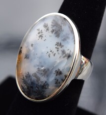 VIT 005 Montana Agate 28mm Oval Ring Size 7