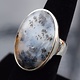 VIT 005 SS Montana Agate 28mm Oval Cab Bezel Set Ring Size 7