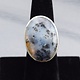 VIT 005 SS Montana Agate 28mm Oval Cab Bezel Set Ring Size 7