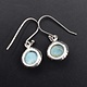 BLB 066 SS Larimar 10mm Round Dangle Earrings