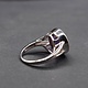 SAF 006 SS Amethyst 15mm Round Bezel Set Ring Size 7