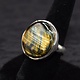 VIT 005 SS Tiger's Eye 25mm Round Cabochon Comfort-Fit Ring. Sz 9