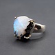 VIT 005 SS Rainbow Moonstone 16mm Freeform 4-Prong Set Ring Size 7.5