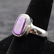SUG 011 SS Sugilite 8x14mm Rounded Rectangular Cabochon Bezel Set Ring, sz. 10