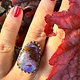 WLM 024 Australian Boulder Opal 25mm Freeform Cabochon Ring, Sz. 7.5