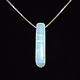 WLM 024 SS Lab Grown White Opal 21x6.5x6mm Drilled Bar Pendant With 18" 0.9mm Box Chain Necklace,