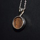 SS Tiger 10mm Round Cabachon Bezel Set Necklace on 18" Chain