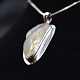 SUG 011 SS Libyan Tektite Rough 15x36mm Freeform Bezel Set Pendant