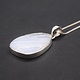 SAF 006 SS Blue Lace Agate 20x29mm Freeform Cabochon Bezel Set Pendant With Gourmette Chain Necklace