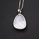 SAF 006 SS Blue Lace Agate 20x29mm Freeform Cabochon Bezel Set Pendant With Gourmette Chain Necklace