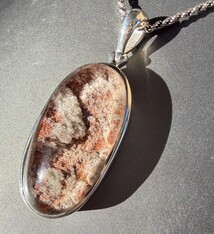 STB 001 SS Lodolite 34mm Oval Pendant