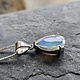 SS Ethiopian Opal Faceted Teardrop Three-Prong Set Pendant on 18" Chain Necklace