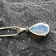 SS Ethiopian Opal Faceted Teardrop Three-Prong Set Pendant on 18" Chain Necklace