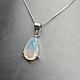 SS Ethiopian Opal Faceted Teardrop Three-Prong Set Pendant on 18" Chain Necklace