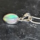 VIT 005 SS Ethiopian Opal 10mm Oval Polished Bezel Set Necklace 18"