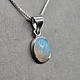 VIT 005 SS Ethiopian Opal 10mm Oval Polished Bezel Set Necklace 18"
