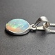 VIT 005 SS Ethiopian Opal 10mm Oval Polished Bezel Set Necklace 18"