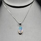 VIT 005 SS Ethiopian Opal Faceted 8x13mm Oval Bezel Set Pendant With Box Chain Necklace, 18"