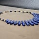 22K Gold Vermeil Lapis Lazuli Cleopatra Necklace  With 31 Lapis Beads and 96 Vermeil Beads, Toggle Clasp, 17"