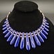 22K Gold Vermeil Lapis Lazuli Cleopatra Necklace  With 31 Lapis Beads and 96 Vermeil Beads, Toggle Clasp, 17"