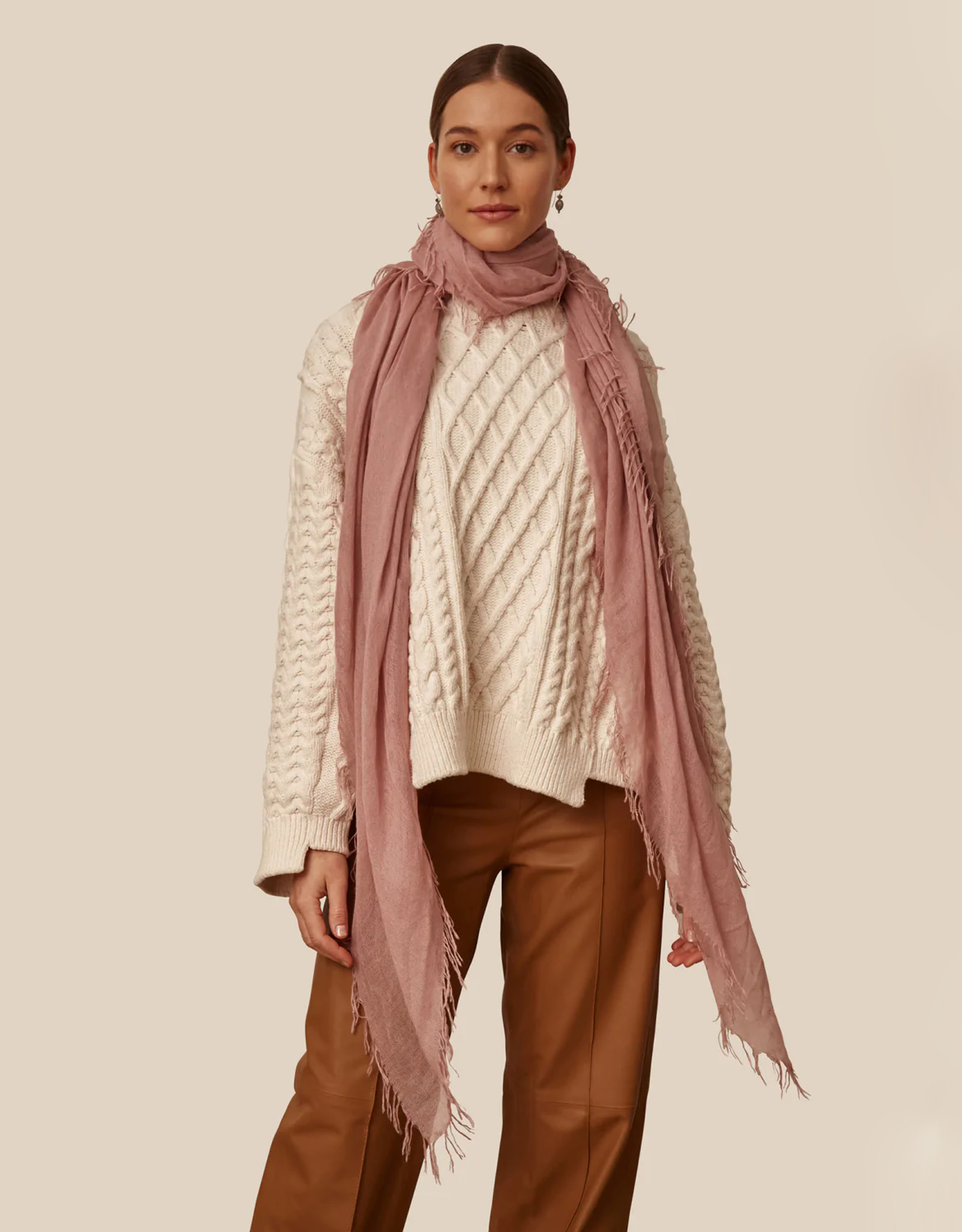 Chan Luu Solid Color Cashmere & Silk Scarf