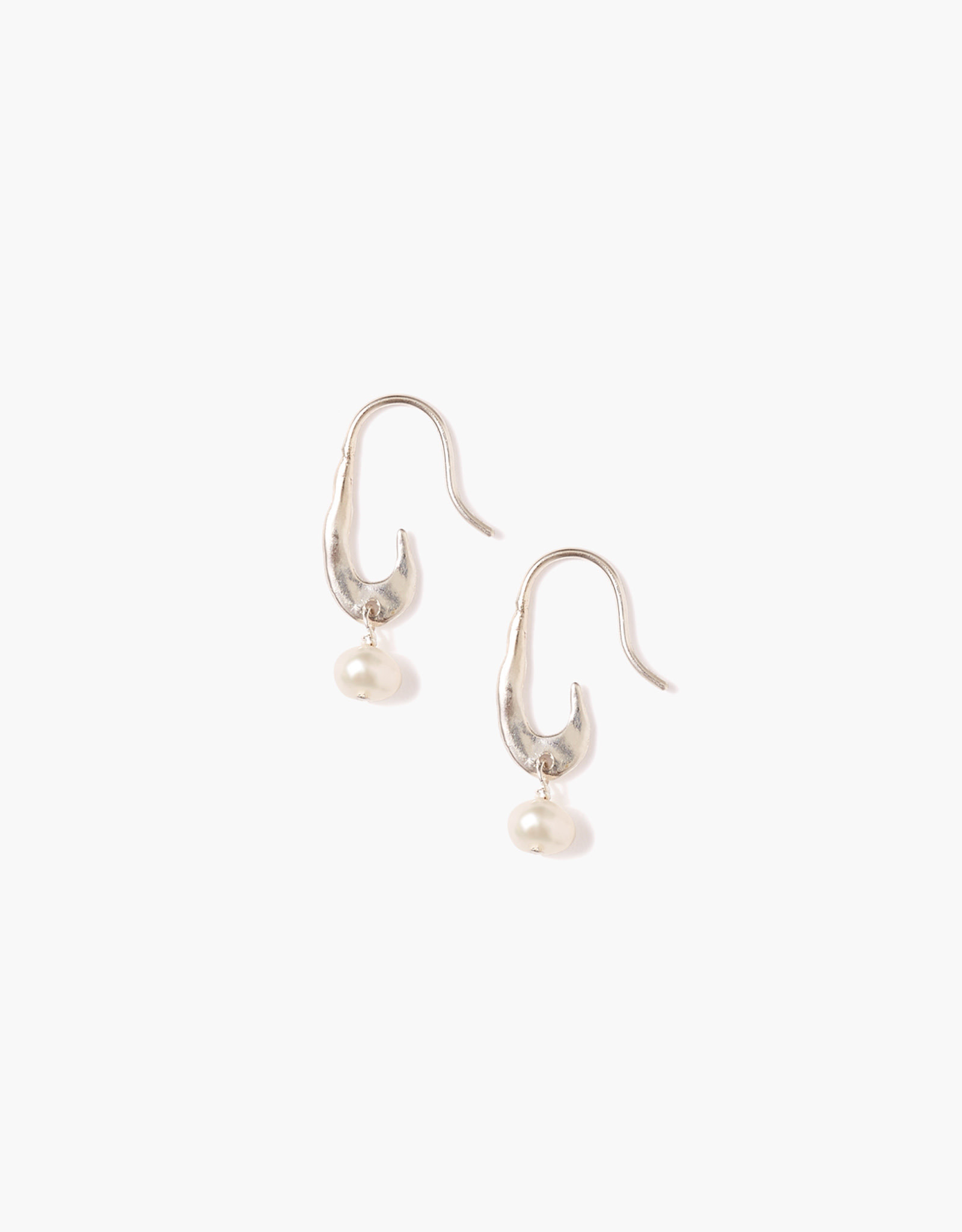 Chan Luu Mini Gala Crescent White Pearl Earrings (Style 5606)