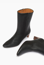 Wakame Black Leather Heeled Boots