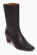 Wakame Black Leather Heeled Boots