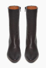 Wakame Black Leather Heeled Boots