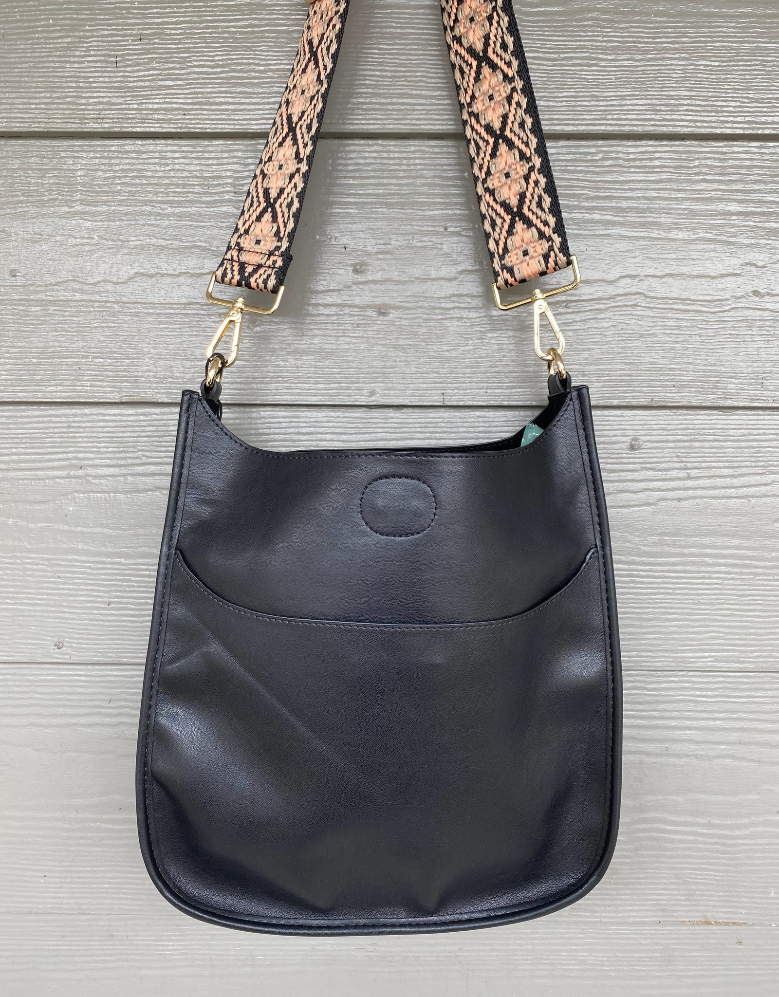 black vegan leather bag