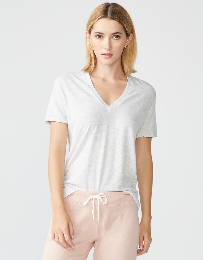 Monrow Womens Granite Relaxed V Neck