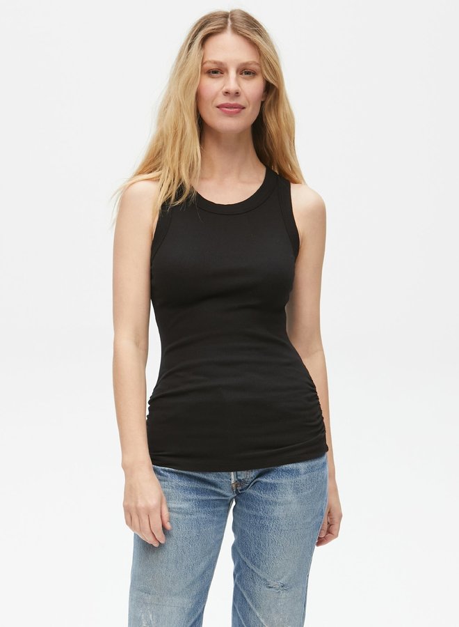 Halley Ruched Tank Black